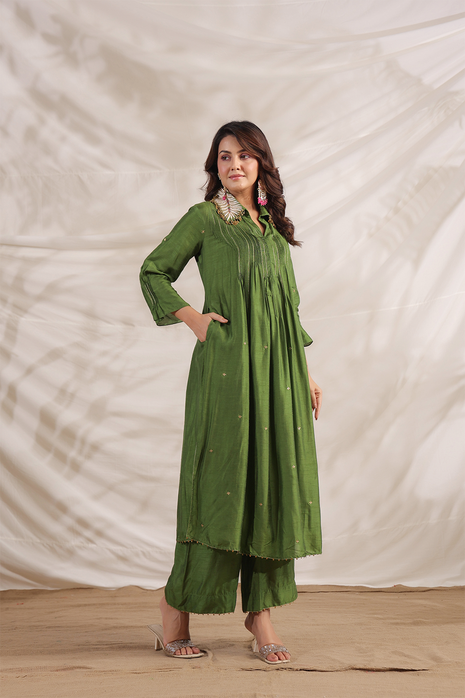 Pankh Pintuck Embroidered Kurta Set