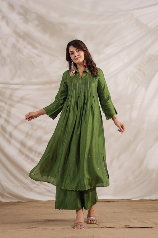 Pankh Pintuck Embroidered Kurta Set