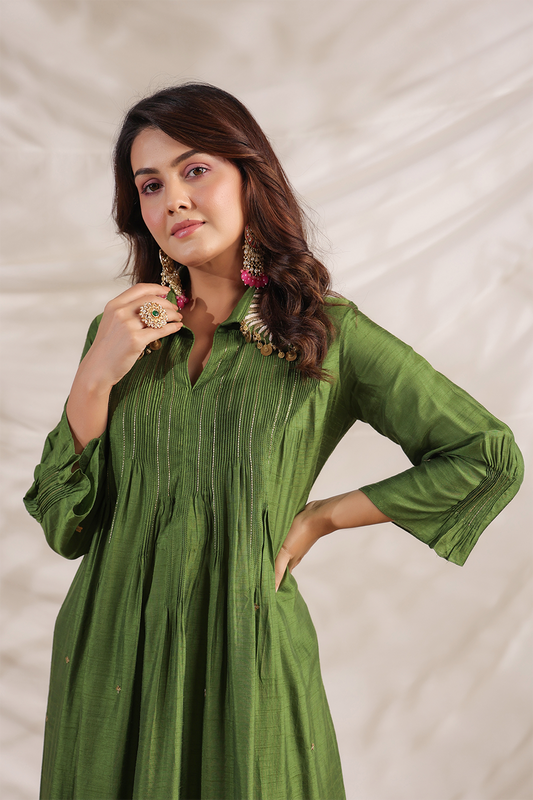 Pankh Pintuck Embroidered Kurta Set