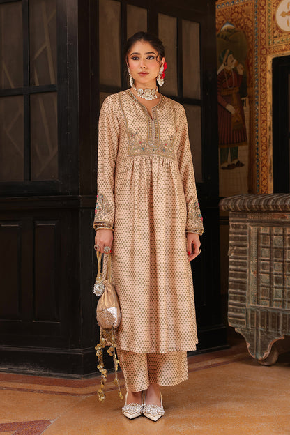 Ahista Ivory Printed Frockstyle Kurta Set