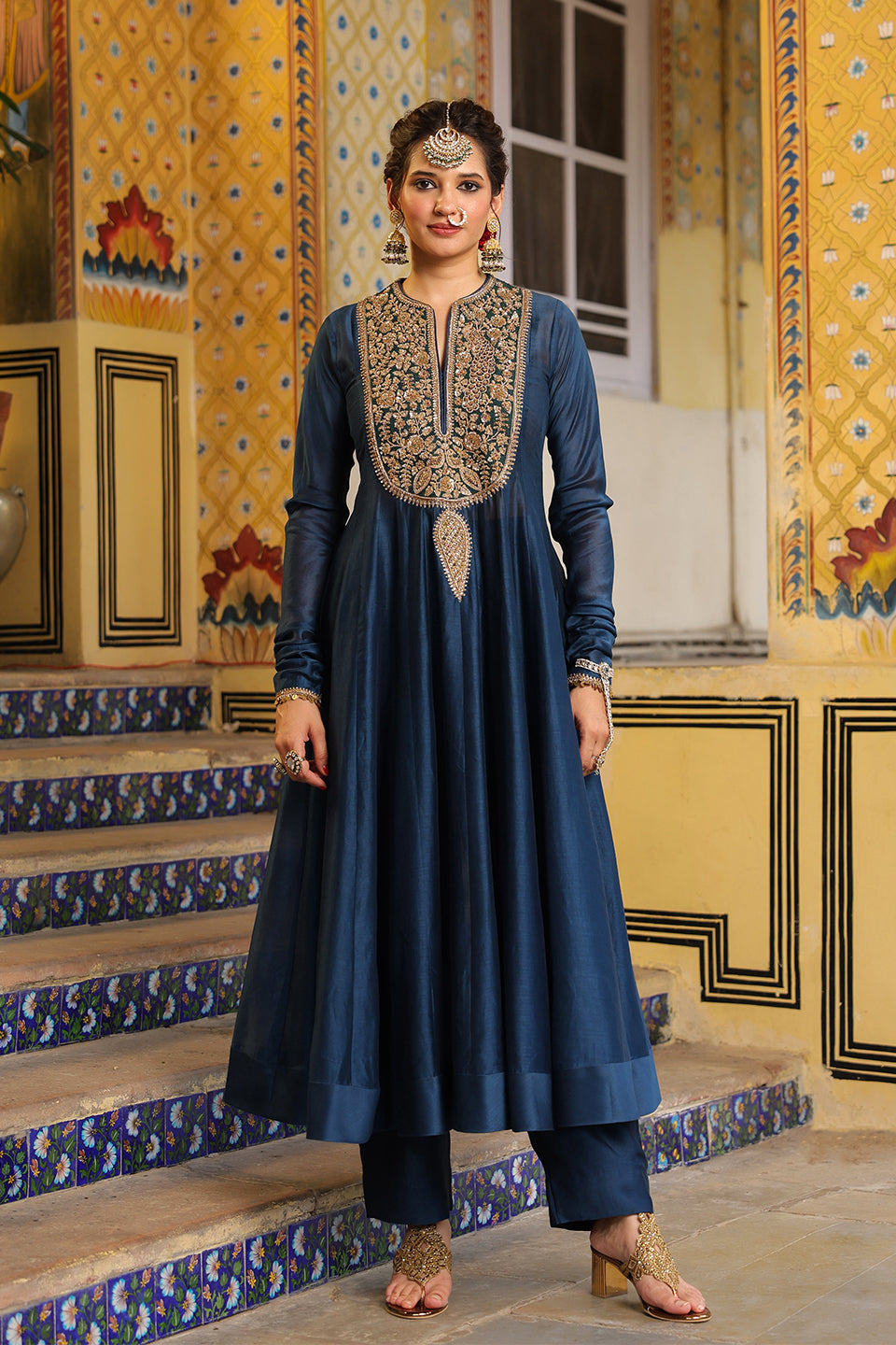 Ahista Blue Kalidaar Set