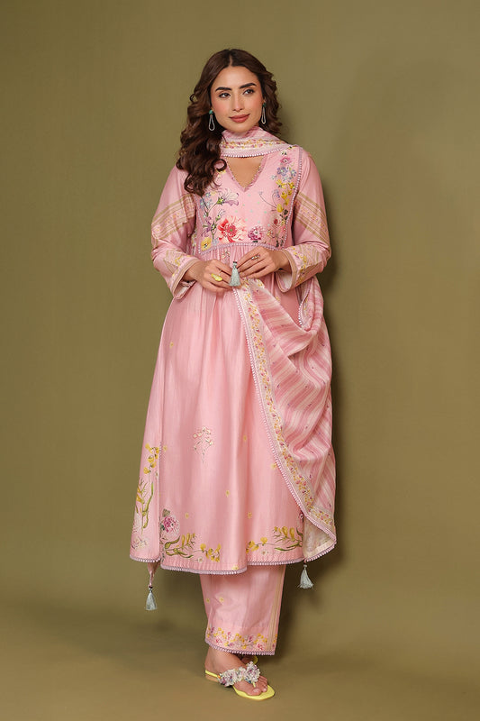 Noor Light Pink Frockstyle Kurta Set