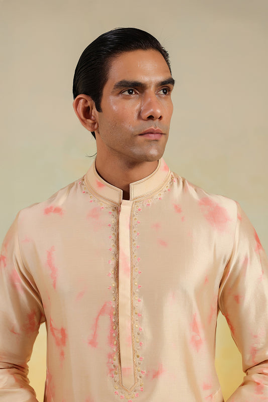 Pink Shibori Kurta Set