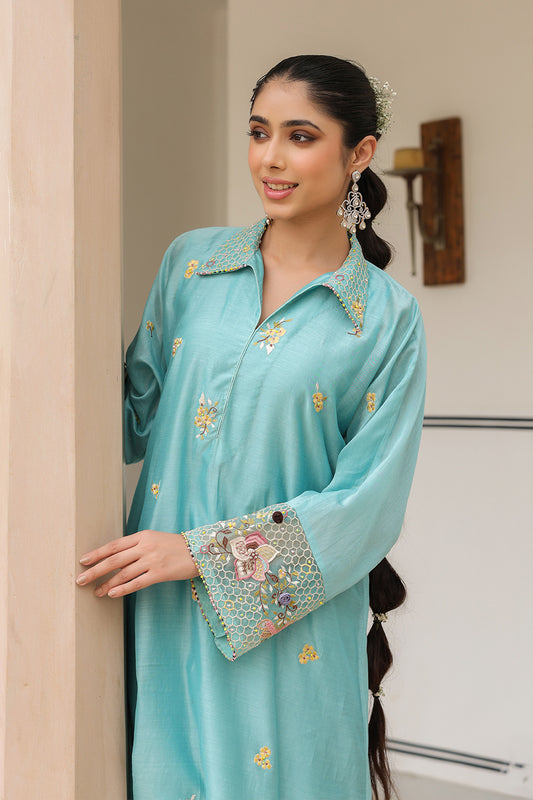Gulzar Blue Collar Kurta Set