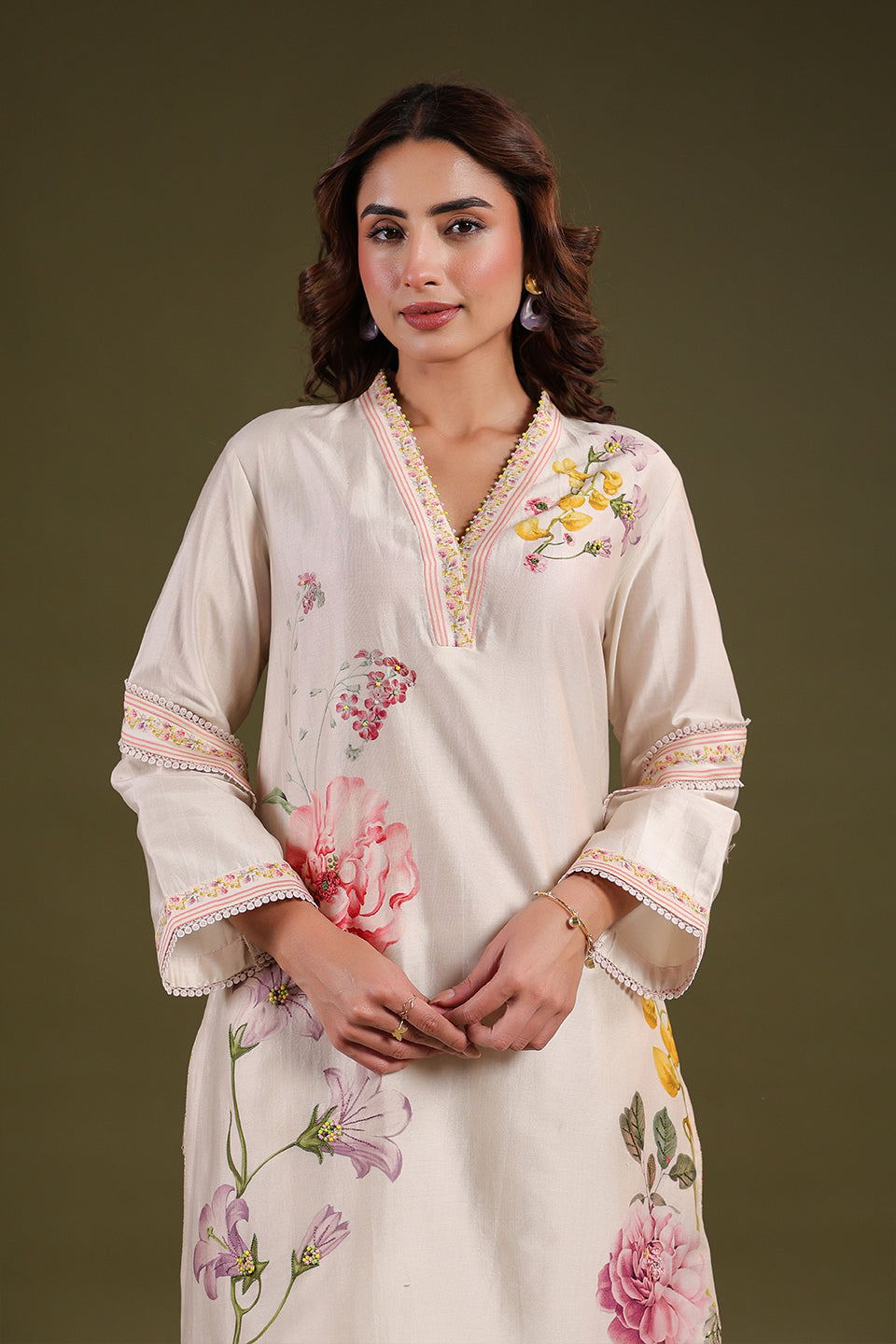Noor Ivory Short Kurti Set