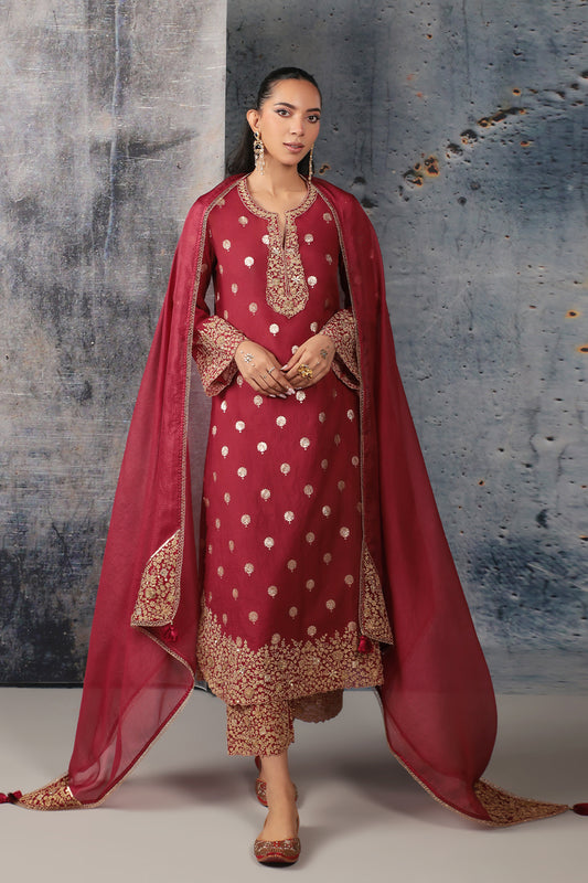 Mehrang Maroon Farshi Kurta Set