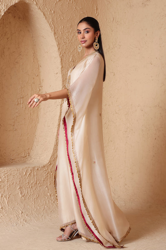 Mehrang Ivory Kaftan Set