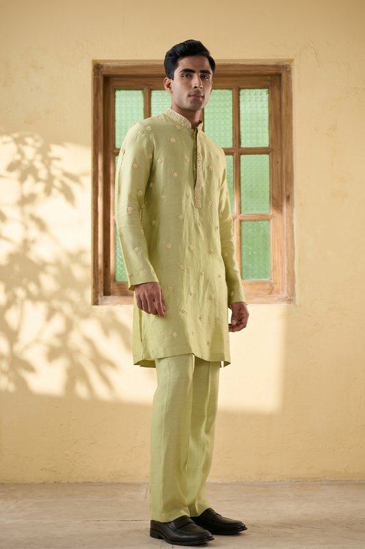 Vaayu Green Pearl Buti Kurta Set