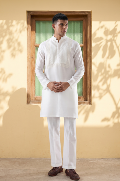 Vaayu Ivory Pintuck Kurta Set