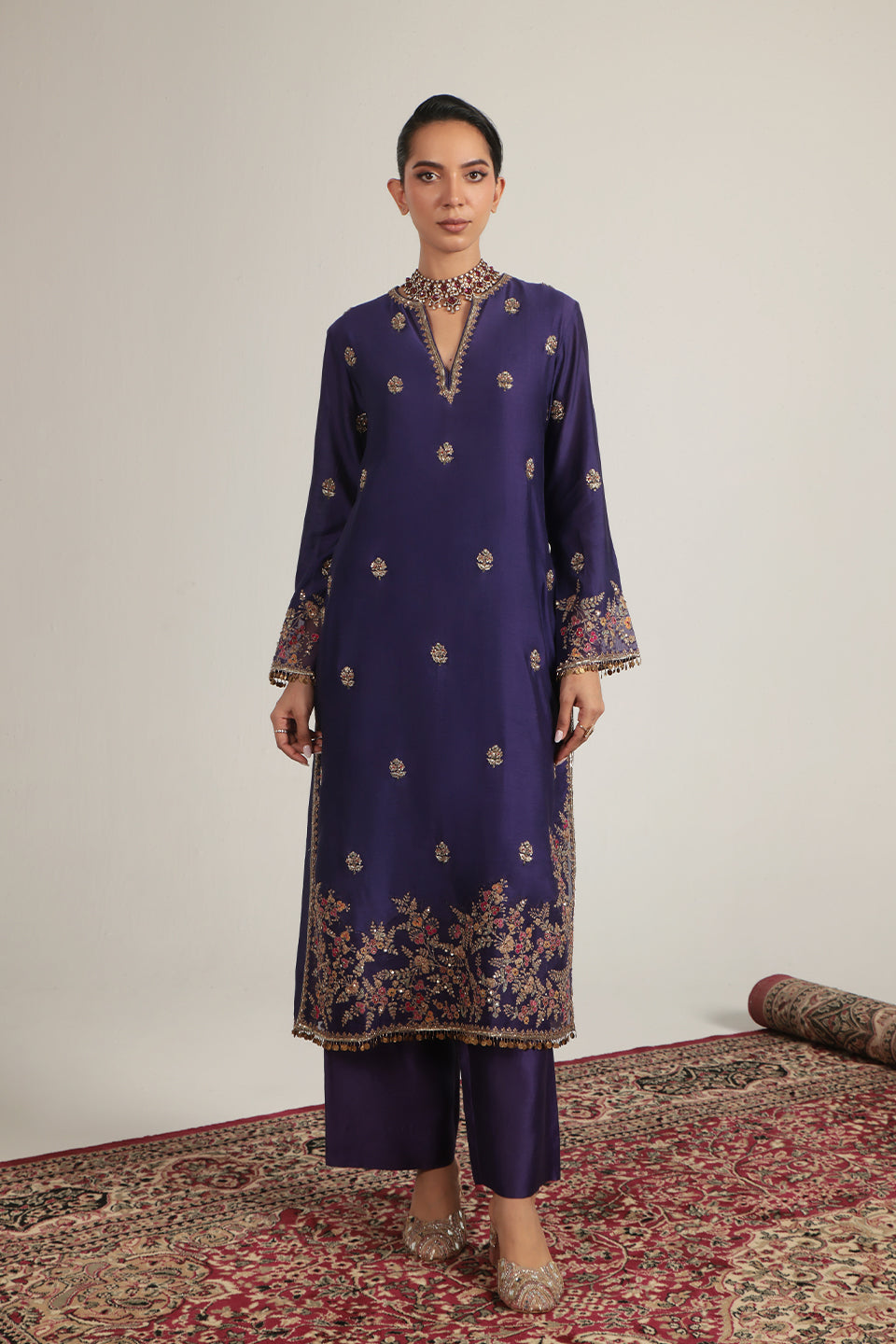 Zar:Rang Purple Farshi Kurta Set