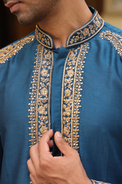 Ahista Blue Ambi Buta Kurta Set