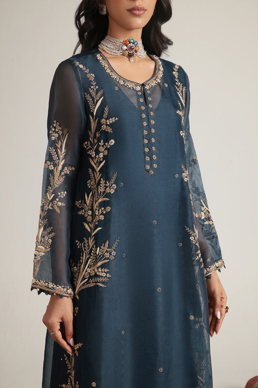 Zar:Rang Blue Light Phool Patti Kurta Set