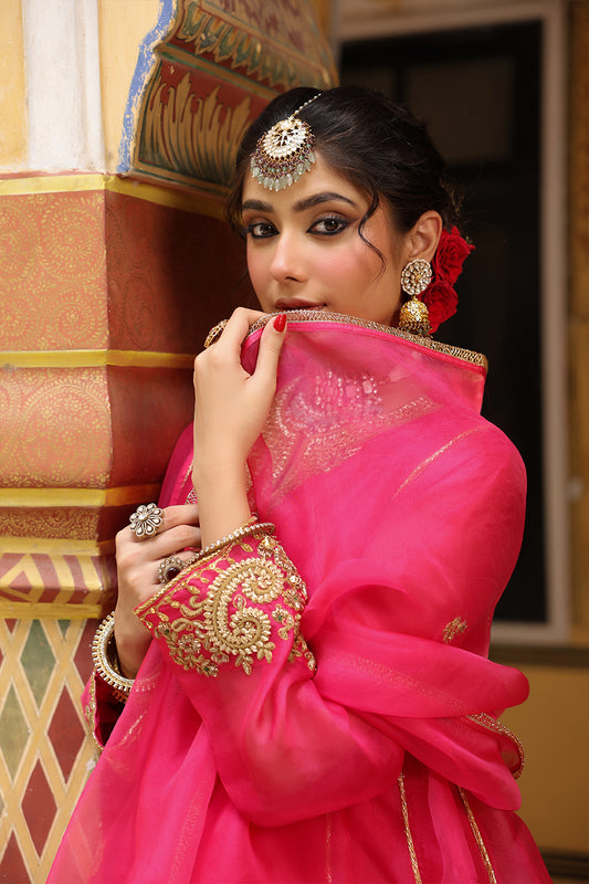 Ahista Pink Pheran Short Kurta Set