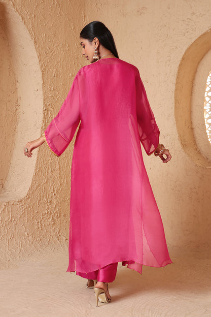 Mehrang Pink Kaftan Kurta Set