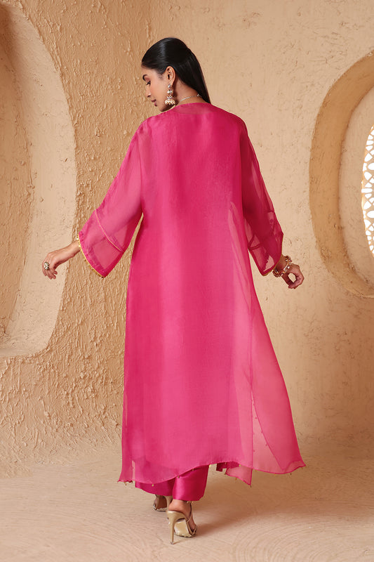 Mehrang Pink Kaftan Kurta Set