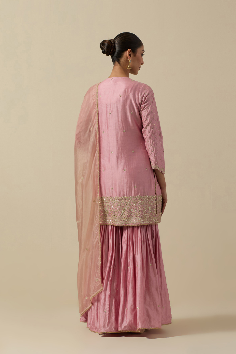 Bird Heavy Sharara Checks Powder Pink