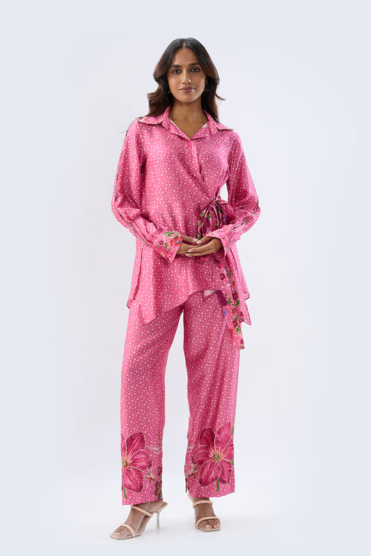 Blossom Pink Polka Long Co-ord Set