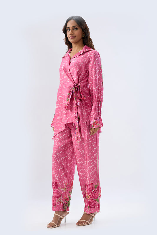 Blossom Pink Polka Long Co-ord Set
