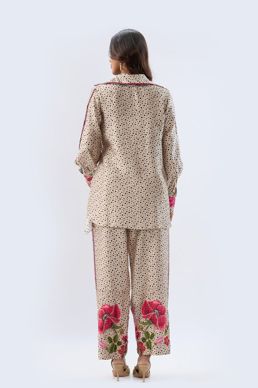 Blossom Ivory Polka Long Co-ord Set