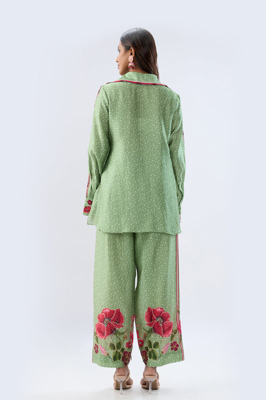 Blossom Green Polka Long Co-ord Set