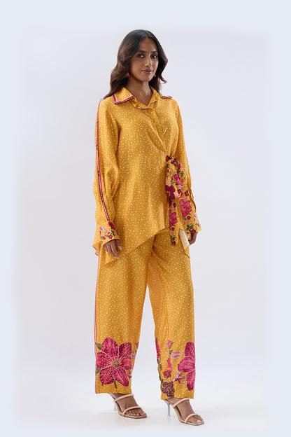 Blossom Yellow Polka Long Co-ord Set