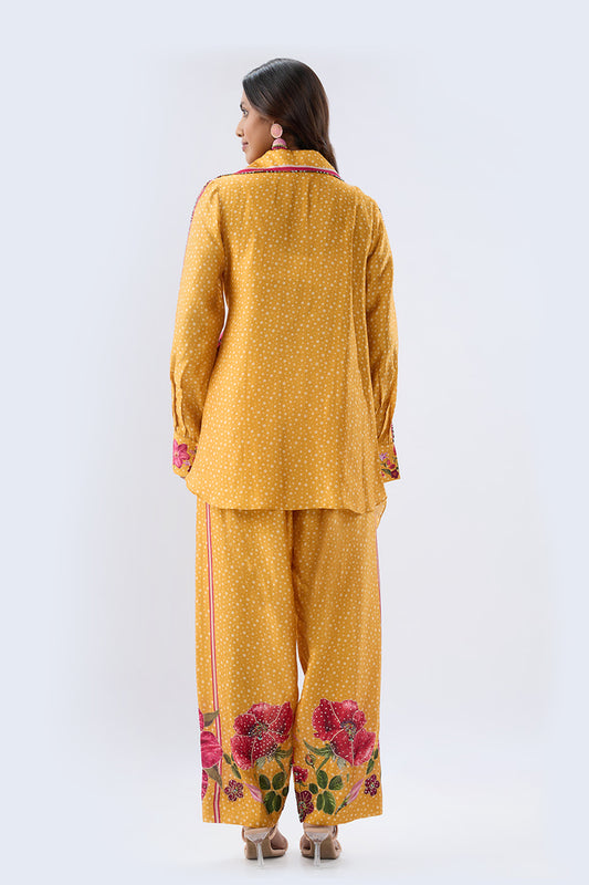 Blossom Yellow Polka Long Co-ord Set