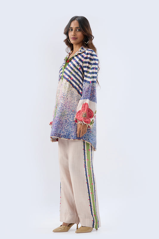 Blossom Blue Striped Co-ord Set