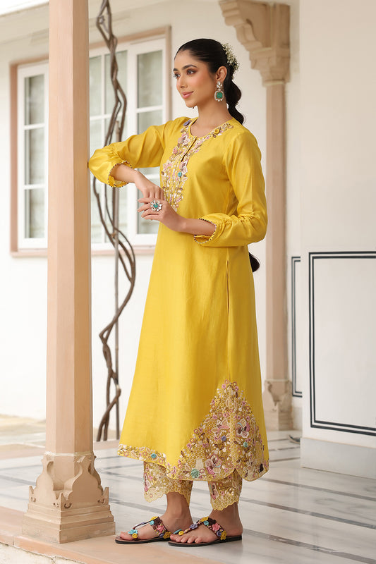 Gulzar Yellow Farshi Kurta Set