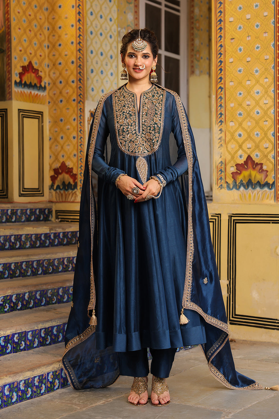 Ahista Blue Kalidaar Set