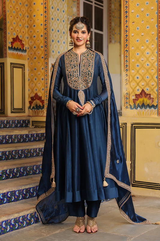 Ahista Blue Kalidaar Set