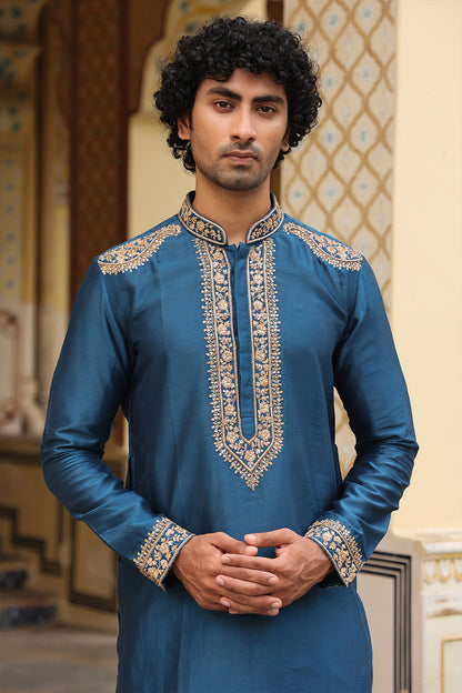 Ahista Blue Ambi Buta Kurta Set