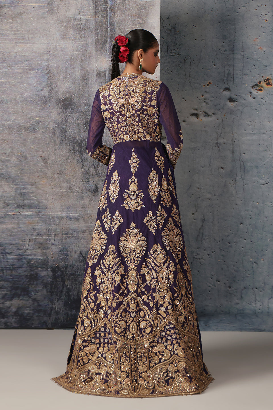 Zar:Rang Purple Jacket Lehenga Set
