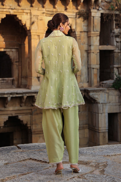 Vaayu Green Short Kalidar Set