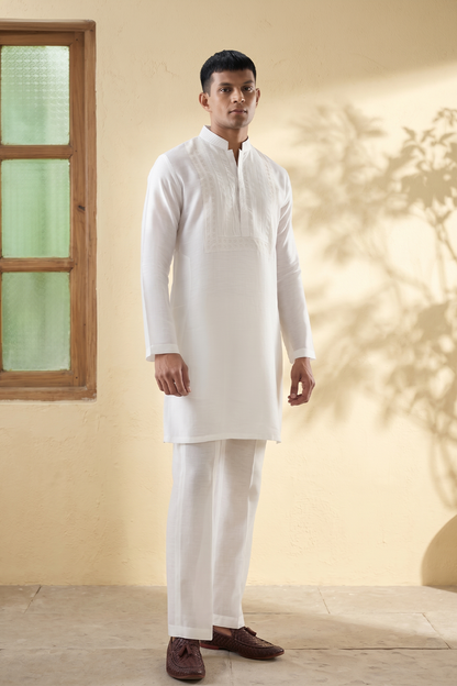 Vaayu Ivory Pintuck Kurta Set