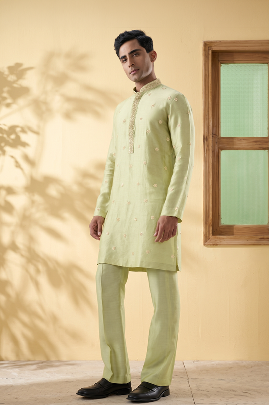Vaayu Green Pearl Buti Kurta Set