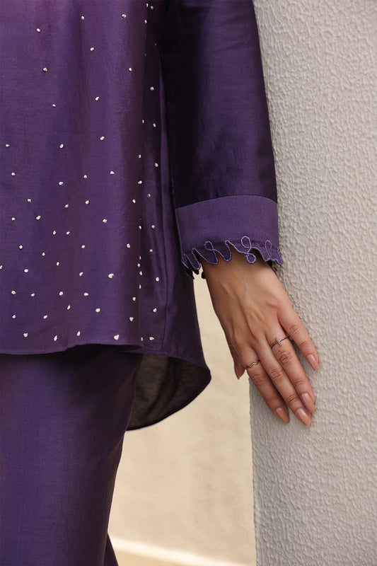 Purple French Knot Ombre Top