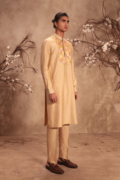 Nazakat Ivory Applique Yoke Kurta Set