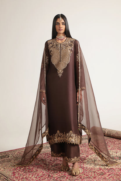 Zar:Rang Brown Straight Kurta Set