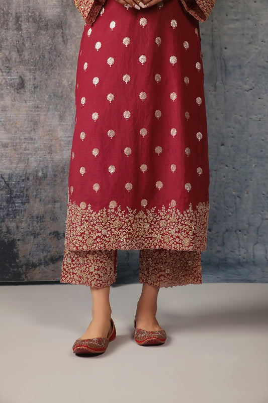 Mehrang Maroon Farshi Kurta Set