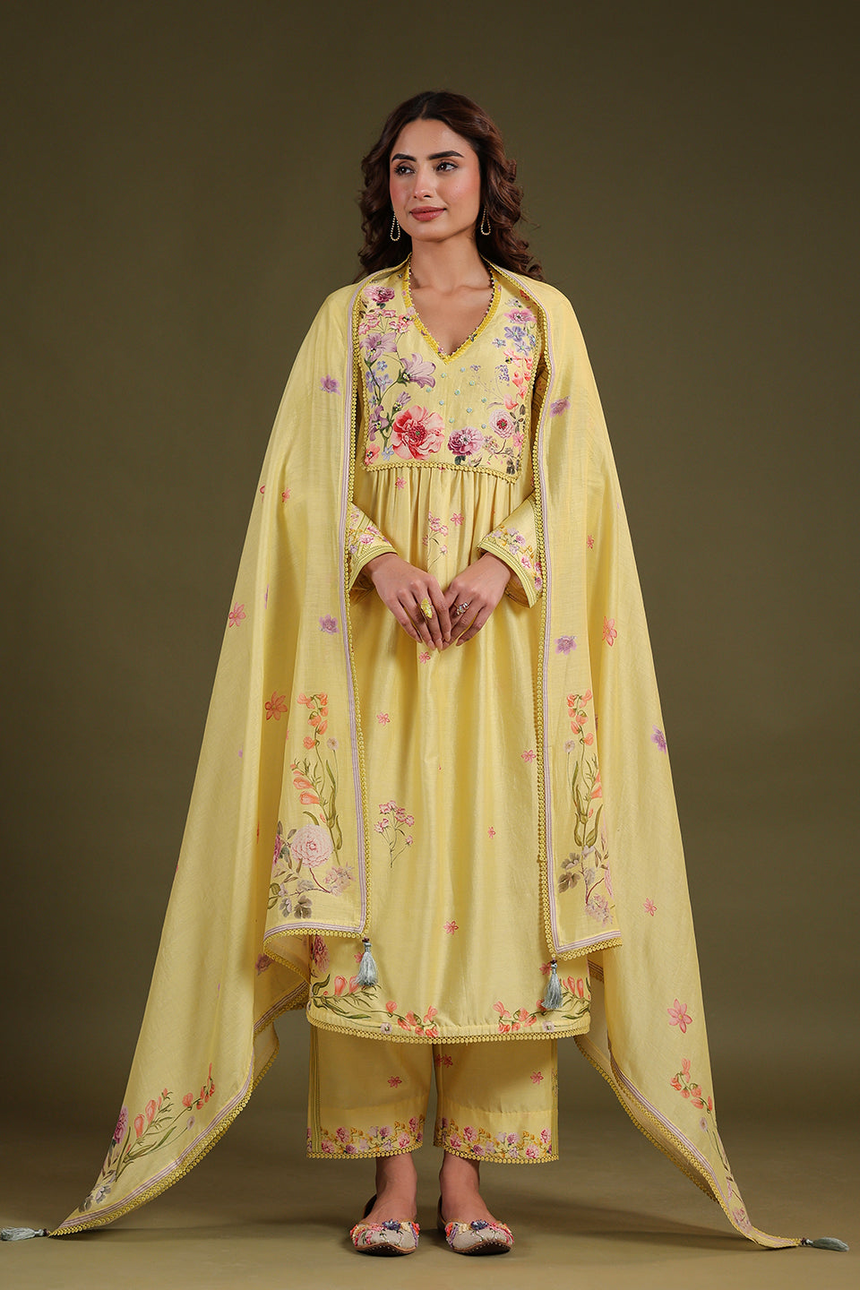 Noor Yellow Frockstyle Kurta Set