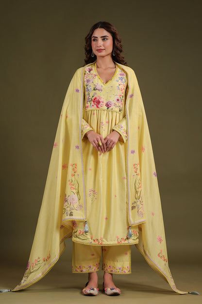 Noor Yellow Frockstyle Kurta Set