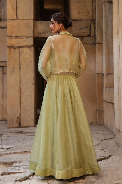 Vaayu Green Jacket Lehenga Set