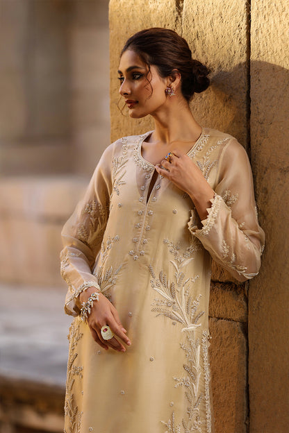 Vaayu Beige Phool Patti Kurta Set