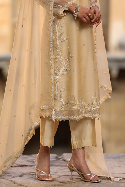 Vaayu Beige Phool Patti Kurta Set