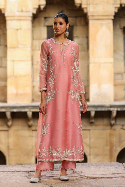 Vaayu Pink Phool Patti Kurta Set