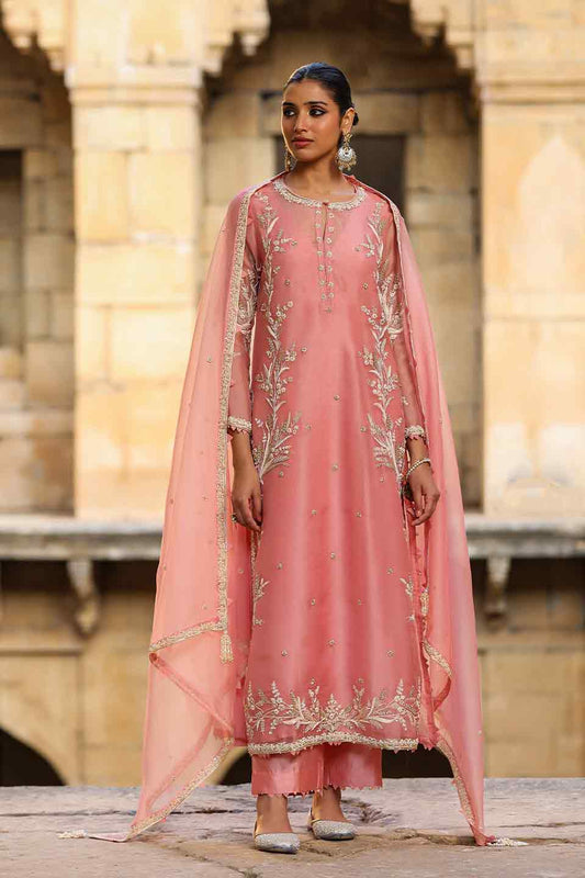 Vaayu Pink Phool Patti Kurta Set