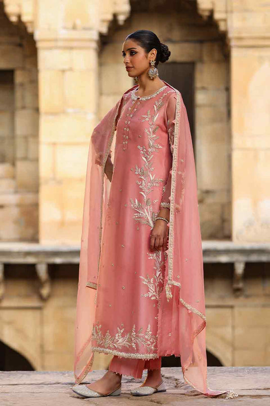 Vaayu Pink Phool Patti Kurta Set
