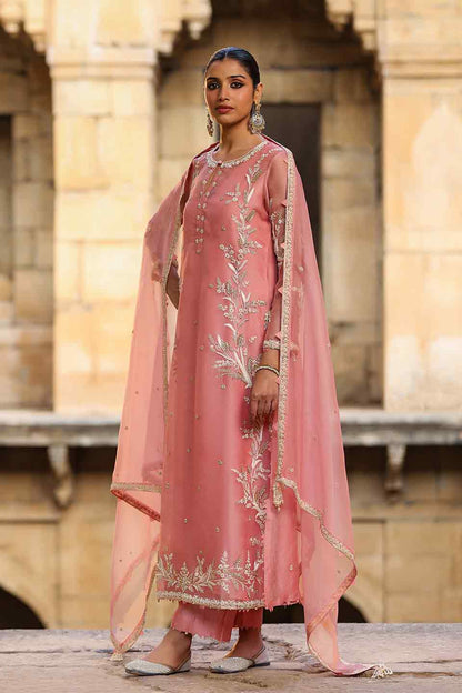 Vaayu Pink Phool Patti Kurta Set