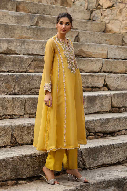 Vaayu Yellow Heavy Pheran Kurta Set