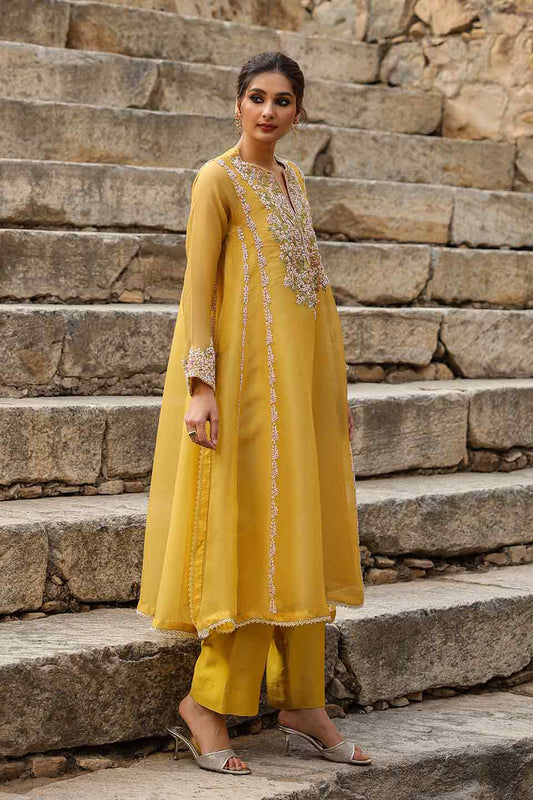 Vaayu Yellow Heavy Pheran Kurta Set